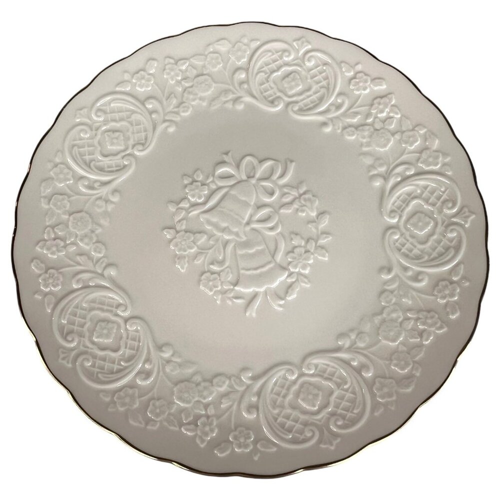 Lenox Wedding Promises Marriage Plate 12.5” Fine Bone China Embossed Bell Flower